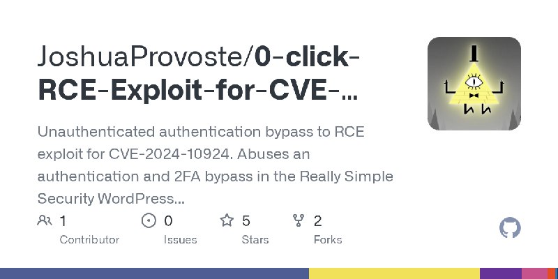 GitHub - JoshuaProvoste/0-click-RCE-Exploit-for-CVE-2024-10924: Unauthenticated authentication bypass to RCE exploit for CVE-2024…