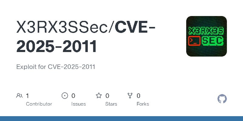GitHub - X3RX3SSec/CVE-2025-2011: Exploit for CVE-2025-2011