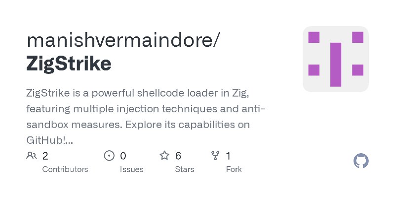 GitHub - manishvermaindore/ZigStrike: ZigStrike is a powerful shellcode loader in Zig, featuring multiple injection techniques…
