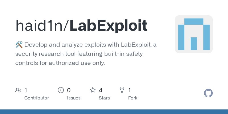 GitHub - haid1n/LabExploit: 🛠️ Develop and analyze exploits with LabExploit, a security research tool featuring built-in safety…
