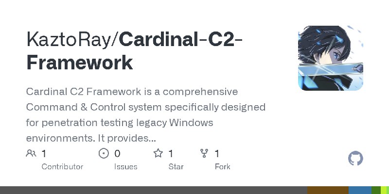GitHub - KaztoRay/Cardinal-C2-Framework: Cardinal C2 Framework is a comprehensive Command & Control system specifically designed…