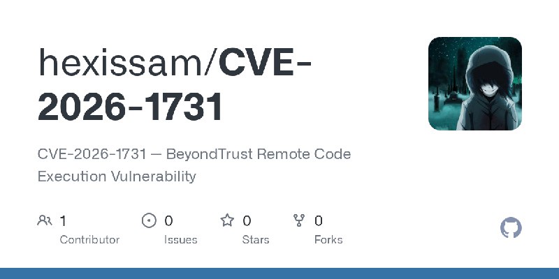 GitHub - hexissam/CVE-2026-1731: CVE-2026-1731 — BeyondTrust Remote Code Execution Vulnerability
