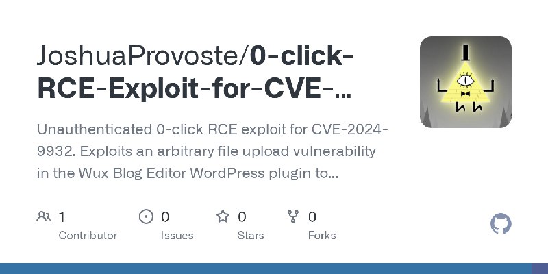 GitHub - JoshuaProvoste/0-click-RCE-Exploit-for-CVE-2024-9932: Unauthenticated 0-click RCE exploit for CVE-2024-9932. Exploits…