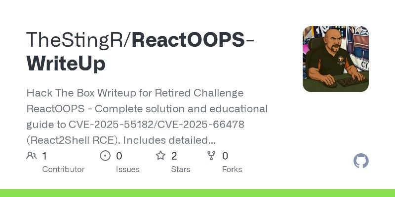 GitHub - TheStingR/ReactOOPS-WriteUp: Hack The Box Writeup for Retired Challenge ReactOOPS - Complete solution and educational…