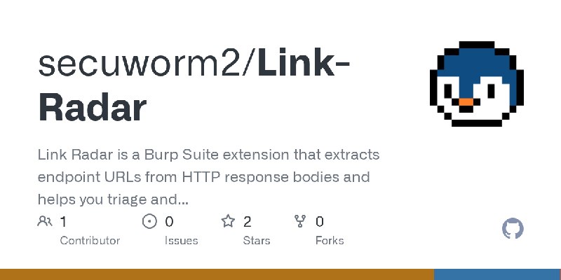 GitHub - secuworm2/Link-Radar: Link Radar is a Burp Suite extension that extracts endpoint URLs from HTTP response bodies and helps…