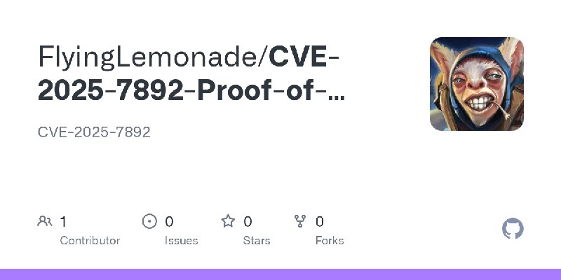 GitHub - FlyingLemonade/CVE-2025-7892-Proof-of-Concept-Login-Form: CVE-2025-7892
