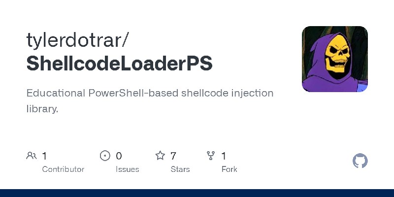 GitHub - tylerdotrar/ShellcodeLoaderPS: Educational PowerShell-based shellcode injection library.