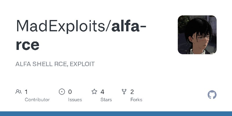 GitHub - MadExploits/alfa-rce: ALFA SHELL RCE, EXPLOIT