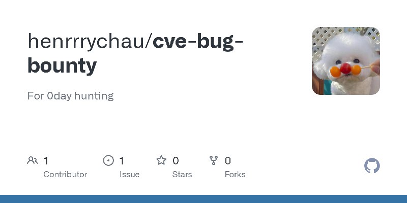 GitHub - henrrrychau/cve-bug-bounty: For 0day hunting