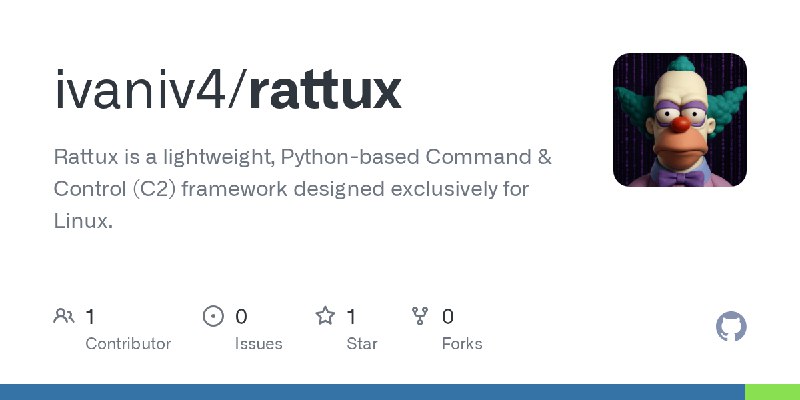GitHub - ivaniv4/rattux: Rattux is a lightweight, Python-based Command & Control (C2) framework designed exclusively for Linux.