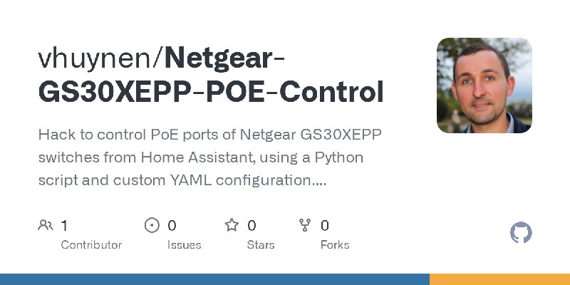 GitHub - vhuynen/Netgear-GS30XEPP-POE-Control: Hack to control PoE ports of Netgear GS30XEPP switches from Home Assistant, using…