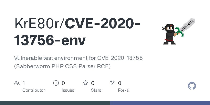 GitHub - KrE80r/CVE-2020-13756-env: Vulnerable test environment for CVE-2020-13756 (Sabberworm PHP CSS Parser RCE)