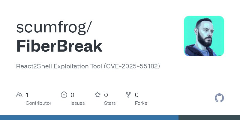 GitHub - scumfrog/FiberBreak: React2Shell Exploitation Tool (CVE-2025-55182)