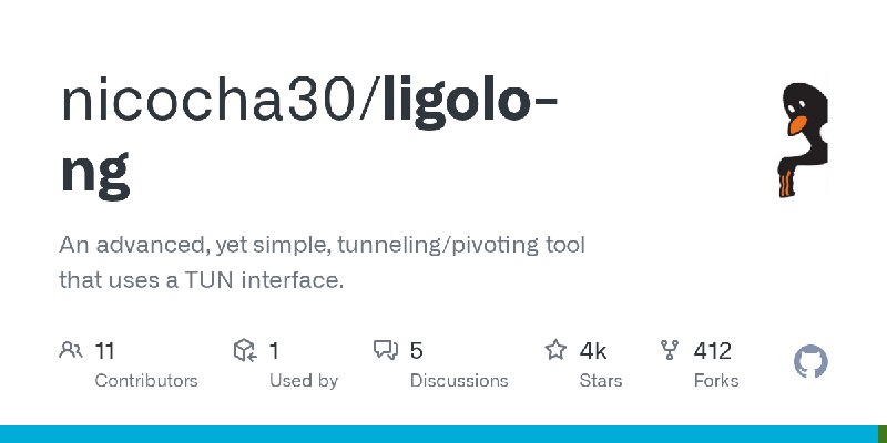 GitHub - nicocha30/ligolo-ng: An advanced, yet simple, tunneling/pivoting tool that uses a TUN interface.
