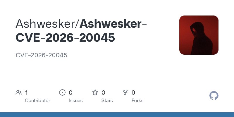 GitHub - Ashwesker/Ashwesker-CVE-2026-20045: CVE-2026-20045