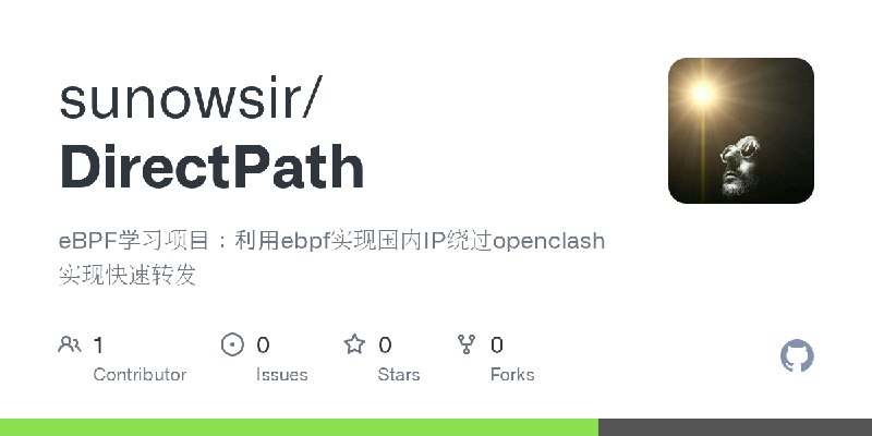 GitHub - sunowsir/DirectPath: eBPF学习项目：利用ebpf实现国内IP绕过openclash实现快速转发