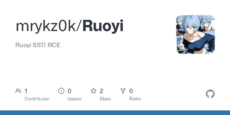 GitHub - mrykz0k/Ruoyi: Ruoyi SSTI RCE