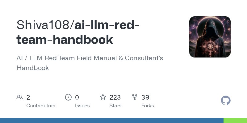 GitHub - Shiva108/ai-llm-red-team-handbook: AI / LLM Red Team Field Manual & Consultant’s Handbook