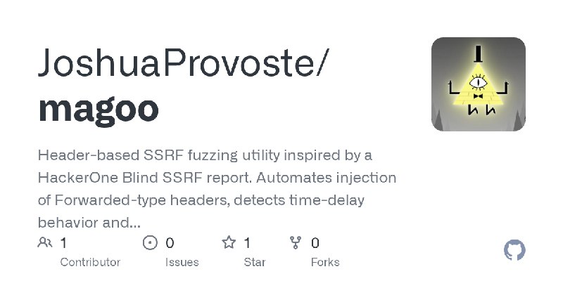 GitHub - JoshuaProvoste/magoo: Header-based SSRF fuzzing utility inspired by a HackerOne Blind SSRF report. Automates injection…