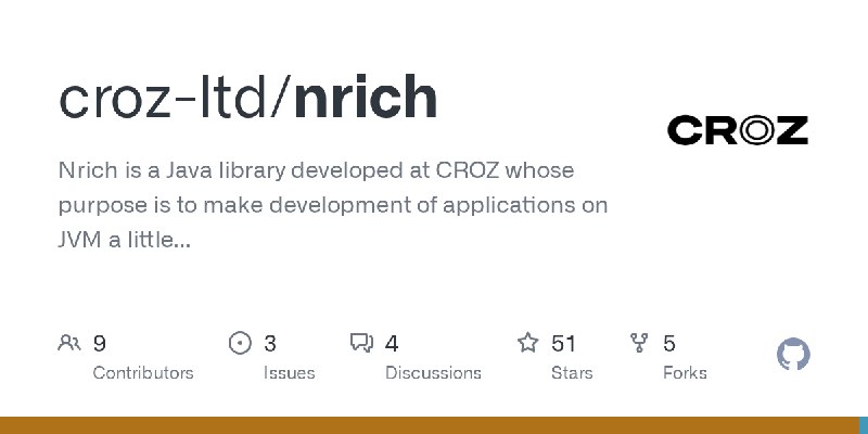 GitHub - croz-ltd/nrich: Nrich is a Java library developed at CROZ whose purpose is to make development of applications on JVM…