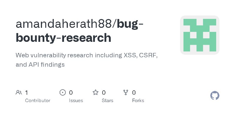 GitHub - amandaherath88/bug-bounty-research: Web vulnerability research including XSS, CSRF, and API findings