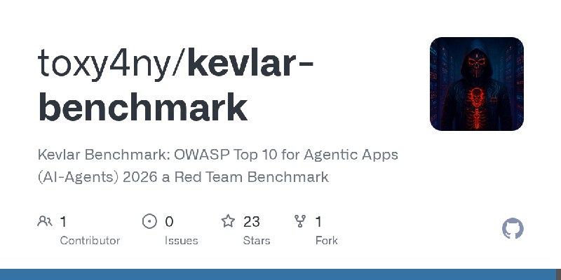 GitHub - toxy4ny/kevlar-benchmark: Kevlar Benchmark: OWASP Top 10 for Agentic Apps (AI-Agents) 2026 a Red Team Benchmark