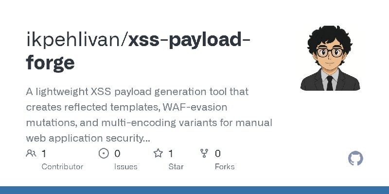 GitHub - ikpehlivan/xss-payload-forge: A lightweight XSS payload generation tool that creates reflected templates, WAF-evasion…