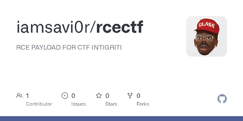 GitHub - iamsavi0r/rcectf: RCE PAYLOAD FOR CTF INTIGRITI