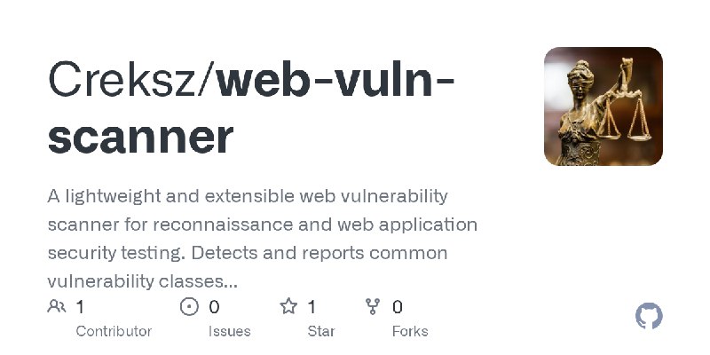 GitHub - Creksz/web-vuln-scanner: A lightweight and extensible web vulnerability scanner for reconnaissance and web application…