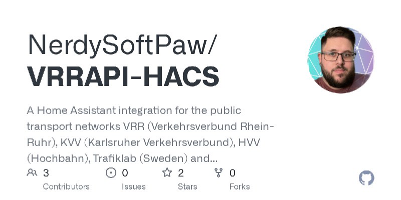 GitHub - NerdySoftPaw/VRRAPI-HACS: A Home Assistant integration for the public transport networks VRR (Verkehrsverbund Rhein-Ruhr)…