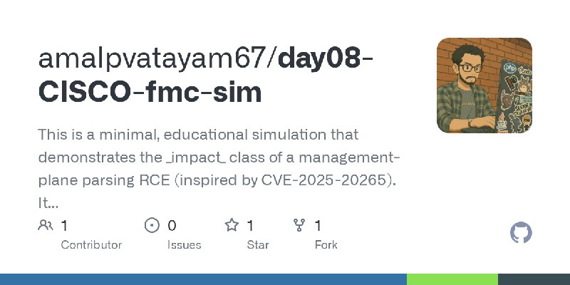 GitHub - amalpvatayam67/day08-CISCO-fmc-sim: This is a minimal, educational simulation that demonstrates the _impact_ class of…