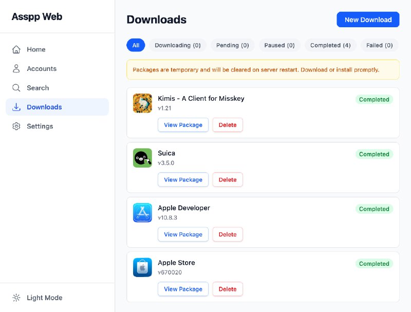 #Apple #iOS🏬 AssppWeb - 在 App Store 外获取和安装 iOS 应用适用于多个 Apple ID 需要在不同的区下载应用，免去在商店登录的烦恼由于涉及账号，只建议自己部署至 Cloudflare 或 VPS 使用